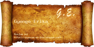 Gyenge Erika névjegykártya